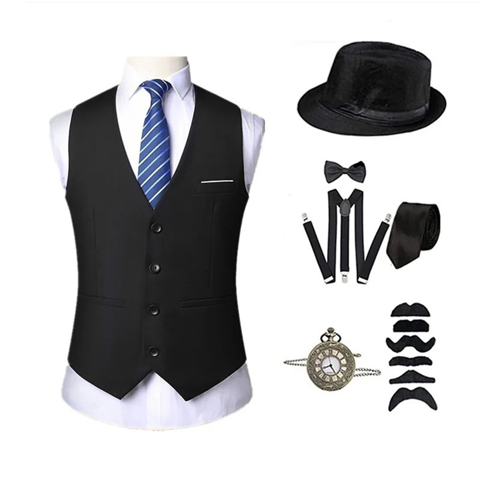ชุดคอสตูมย้อนยุคสไตล์ 1920s สำ - Men'S Accessories In The 1920S บทวิจารณ์และราคา
