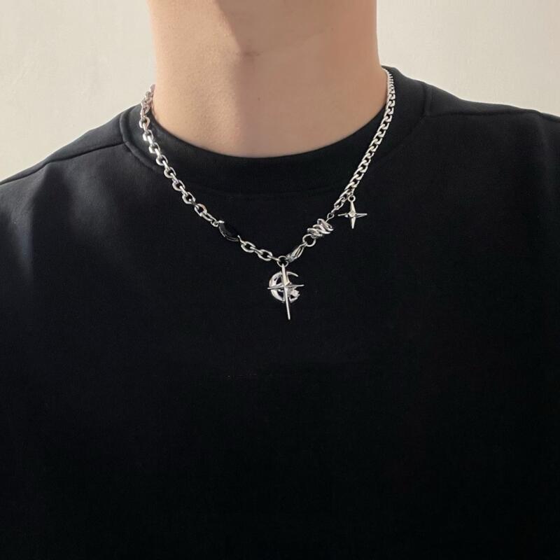 2023 MODE Korea Goth Punk Moon - Men Accessories Neck Chain บทวิจารณ์และราคา