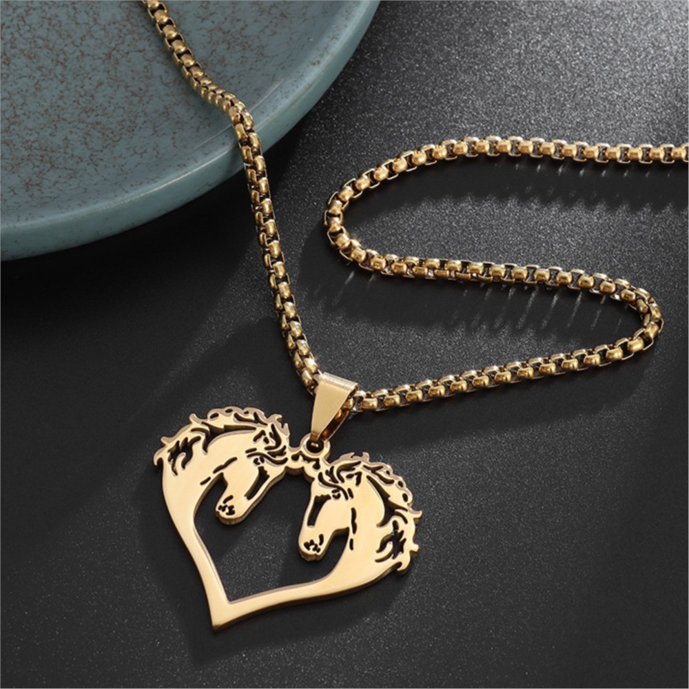 สร้อยคอจี้รูปม้าแบบฮิปฮอปสำหรั - Men Accessories Neck Chain บทวิจารณ์และราคา