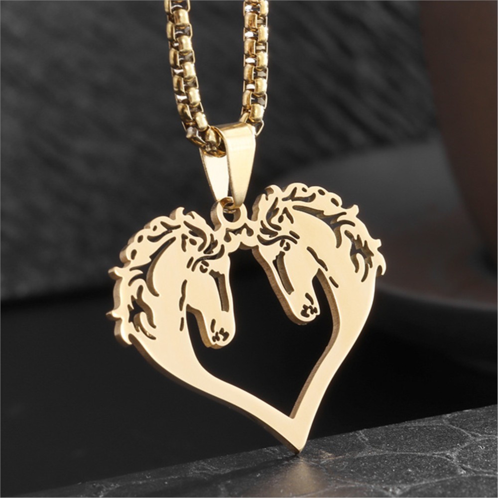สร้อยคอจี้รูปม้าแบบฮิปฮอปสำหรั - Men Accessories Neck Chain บทวิจารณ์และราคา