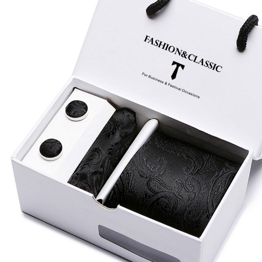 เนคไทผ้าไหมทอแจ็คการ์ดสุดหรู ล - Neck Tie Set Box บทวิจารณ์และราคา